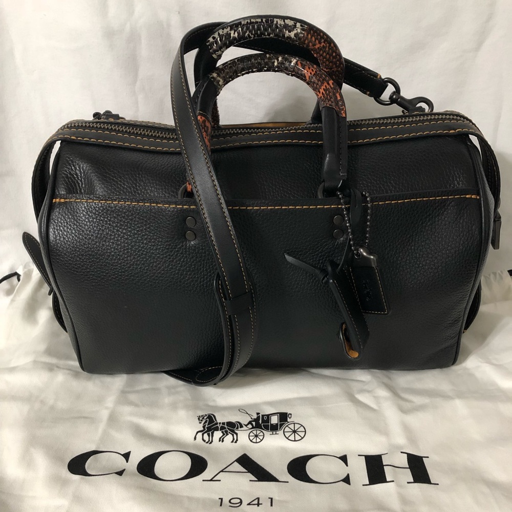 Coach Rogue Satchel with python handles